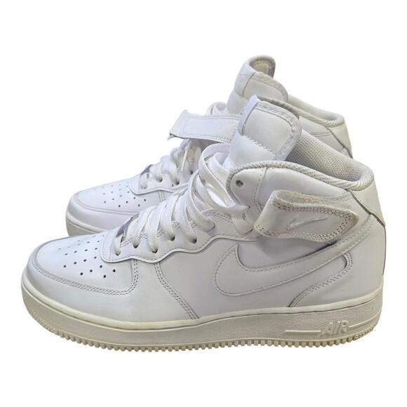 Nike Air Force 1 Mid '07 Men’s Size 9 White Leather Sneakers 315123-111 Vietnam
